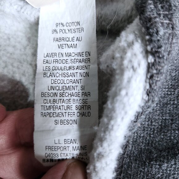 LL Bean Sweater Jacket Men's XL Regular Gray Fleece Lined Full Zip Casual - Picture 5 of 10